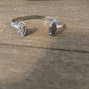 Kendra scott cuff in silver with charcoal stones